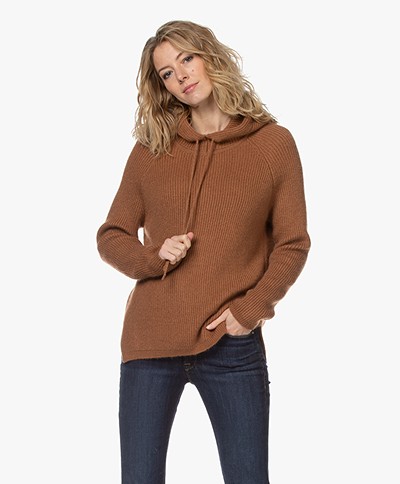Sibin/Linnebjerg Suri Mohair Mix Hooded Sweater - Camel