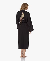 HAMMAM34 The Pheasant Lange Katoenen Kimono - Zwart