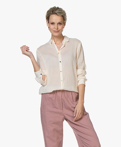 forte_forte Voile Shirt with Jewel Buttons - Shell