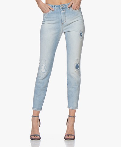 Closed Baker Cropped Distressed Jeans - Light Blue