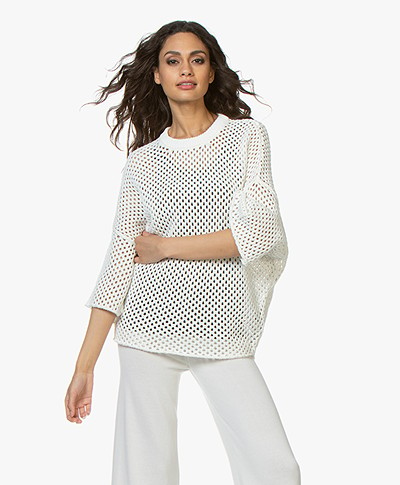 IRO Ornament Cotton Crochet Sweater - Off-white