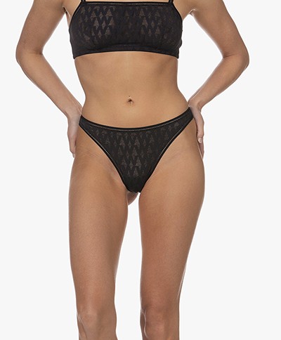 Wolford Low Rise Thong - Black
