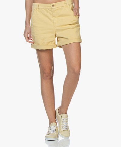 BOSS Sichily Stretch-cotton Shorts - Light Yellow