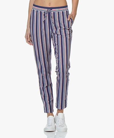 Josephine & Co Ray Striped Travel Jersey Pants - Royal Blue