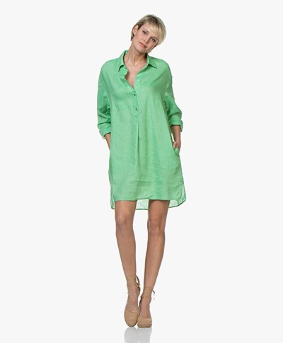 Repeat Pure Linen Tunic Dress - Grass
