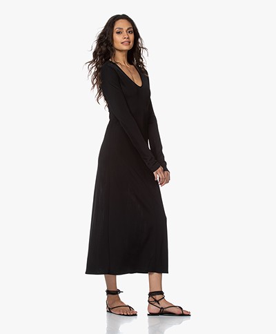 Filippa K Rosaline Tech Jersey Fit & Flare Dress - Black