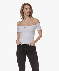 ROTATE Logo Off-Shoulder Top - Bright White