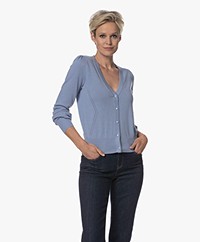 Plein Publique La Voile Kort Vest met Ajourdetail - Jeansblauw