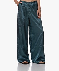 Closed Wynneth Satin Pants with Wide Legs - Midnight Lake