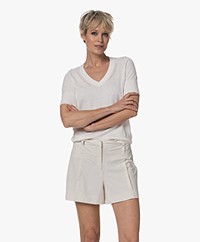 Plein Publique La Kate V-neck Short Sleeve Sweater - White