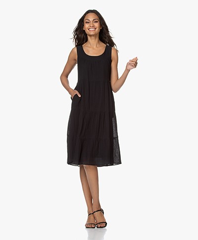 indi & cold Voile Tiered Dress - Black
