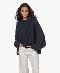 bassike Oversized Linen-Cotton Blend Sweater - Ink