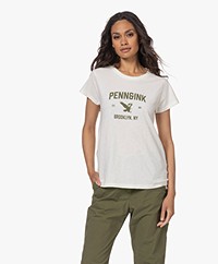 Penn&Ink N.Y Logo Print T-shirt - Ecru/Kaki 
