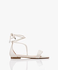 IRO Panora Leather Sandals with Wrap Closure - Off-white