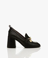 See by Chloé Aryel Heeled Leather Loafers - Black