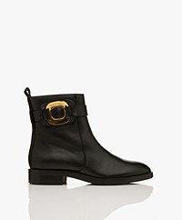 See By Chloé Chany Leather Ankle Boots - Shiny Gold 