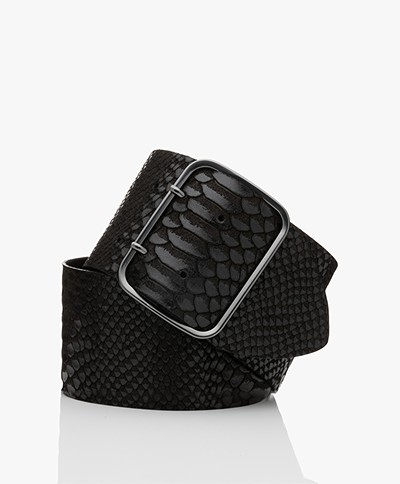 Drykorn Freya Leather Waist Belt - Black