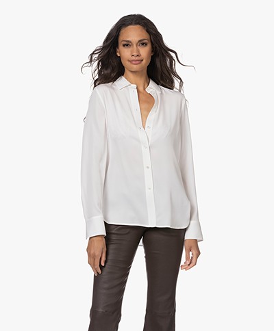 Vince Stretch Zijden Blouse - Optic White - vr59911679 137 -