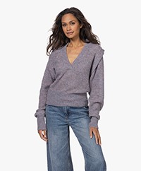 IRO Delorie Wool Blend V-neck Sweater - Lilac Multicolor