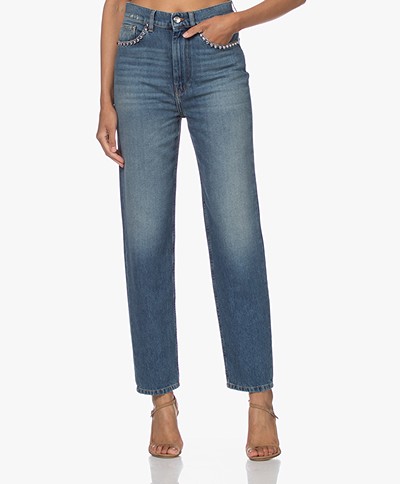 IRO Dame Straight Jeans met Studs - Country Mid Blue