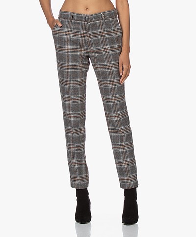 LaSalle Checked Wool Blend Pants - Check