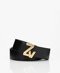 Zadig & Voltaire ZV Initiale Leather Belt - Black 