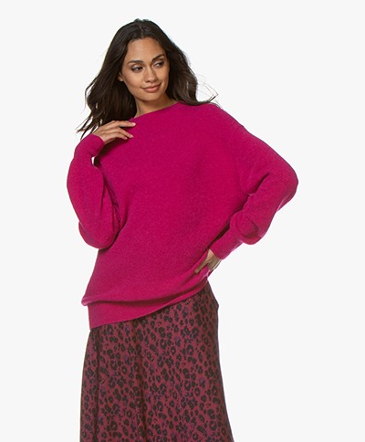 Closed Long Oversized Wool Blend Sweater - Hibiscus