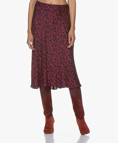 ba&sh Teddy Jacquard Printed Skirt - Raspberry