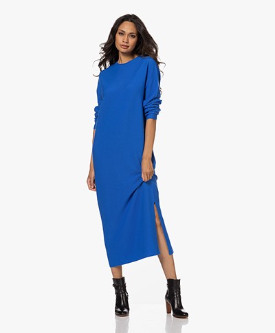 Drykorn Kaja Merino Wool Midi Dress - Blue