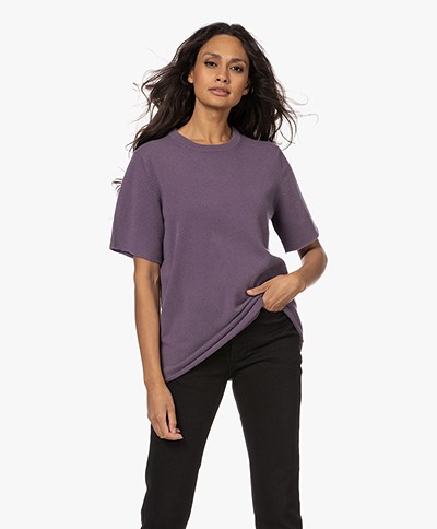 extreme cashmere N°64 Long Knitted Cashmere T-shirt - Mauve