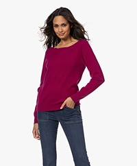 Repeat Organic Cashmere Boat Neck Sweater - Orchid