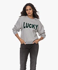 by-bar Bas Lucky Flock Print Sweater - Grey Melange