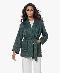 KYRA Regina Cloqué Jacquard Kimono Jacket - Bottle Green