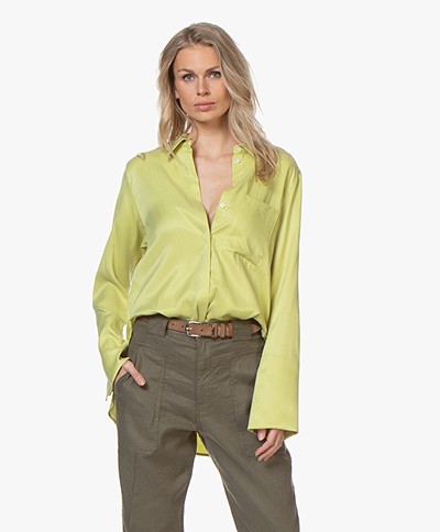 Drykorn Charlee Cupro Blouse - Lime Green