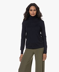 LaSalle Fine Knitted Merino Turtleneck Sweater - Navy