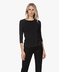 Wolford Modal Blend T-shirt with Half-length Sleeves - Black