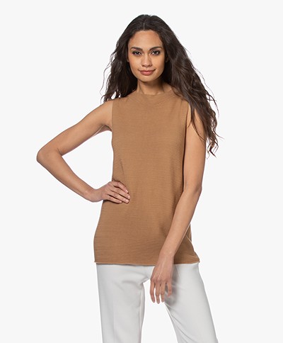 no man's land Seamless Knitted Top - Toffee