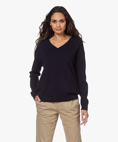 Closed Wool and Cashmere V-neck Sweater - Dark Night