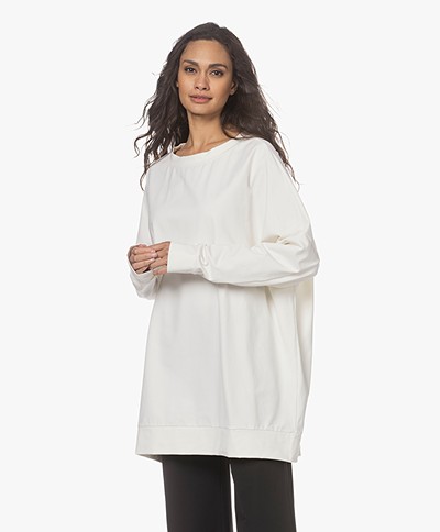Woman by Earn Tom Oversized Cotton Jersey Sweatshirt - Off-white