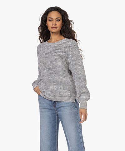Sibin/Linnebjerg Nadja Merino Wool Blend Sweater - Sand/Grey