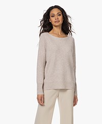 Vince Boiled Cashmere Boatneck Sweater - Marble