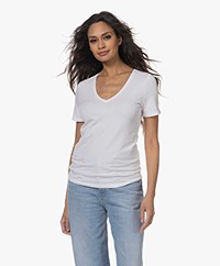 Repeat Stretch Cotton V-neck T-shirt - White
