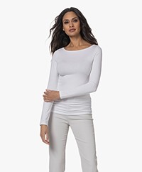 Majestic Filatures Soft Touch Boat Neck Long Sleeve - White