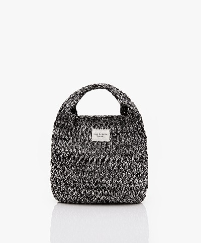 rag & bone Addison Knitted Cotton Mini Shopper Bag - Black