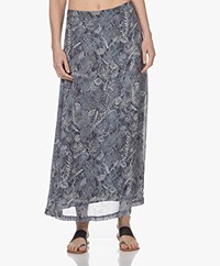 indi & cold Crepe Chiffon Printed Skirt - Marino