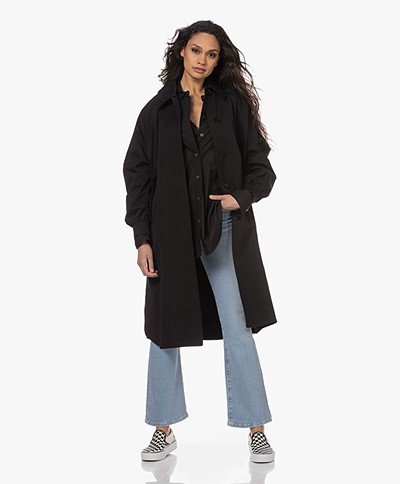 Closed Oversized Cotton Trench Coat - Black