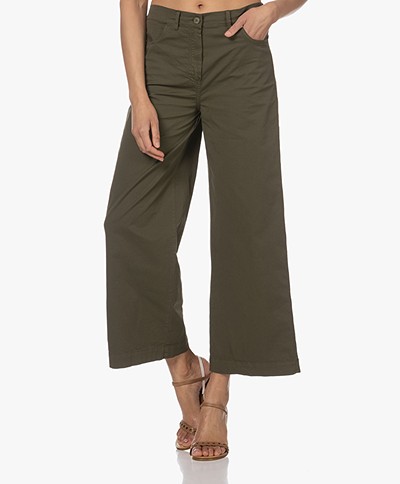 LaSalle Cropped Wide Leg Pants - Olive