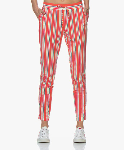Josephine & Co Ray Striped Travel Jersey Pants - Red
