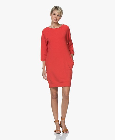 no man's land Sweater Dress with Cropped Sleeves - Red