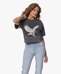 ANINE BING Lili Retro Eagle Oversized T-shirt - Washed Black